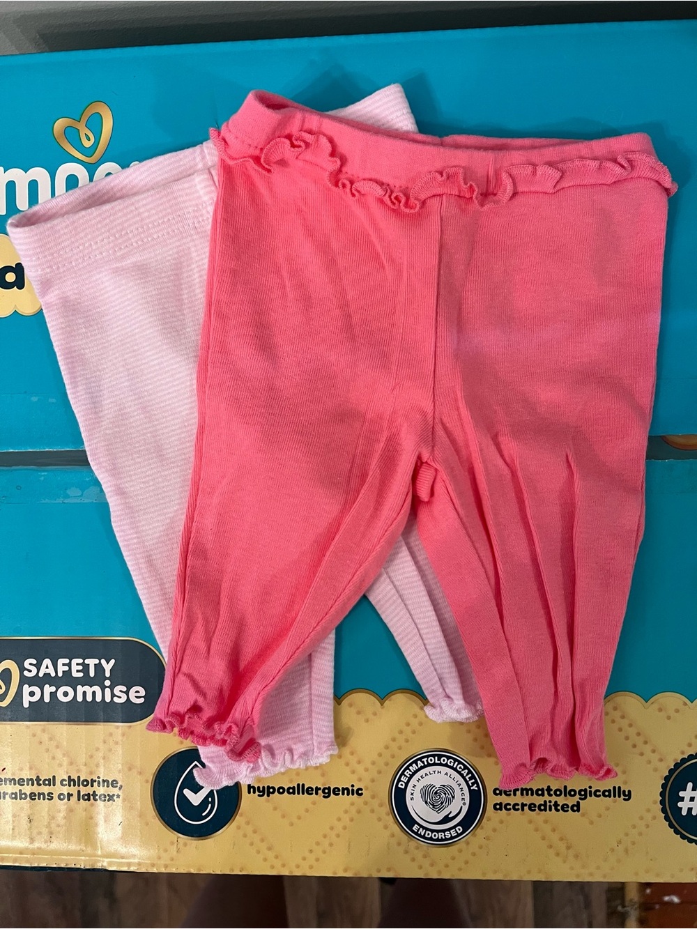 Carter's Pink & Light Pink Ruffle Hem Leggings - 2 Pack